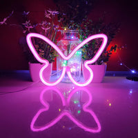 1 x RAW Customer Returns Nordstylee Butterfly Shape Neon Sign Hanging Decorative USB or Battery Powered for Home Bedroom Bar Restaurant Christmas Birthday Party Gift Art Light Pink - RRP €13.99