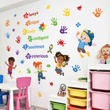 1 x Brand New decalmile Wall Sticker Autism Child Wall Stickers Sayings and Quotes Inspirational Handprint Wall Stickers Children s Room Classroom Playroom Wall Decoration - RRP €20.4