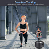 1 x RAW Customer Returns Futheda Automatic Face Tracking Camera Holder, No APP Required 360 Rotation Gimbal Stabilizer Selfie Stick, Mobile Phone, Tablet, for Tripod, for Vlogging Video Recording with Holder  - RRP €45.99