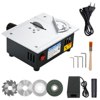 1 x RAW Customer Returns Mini Table Saw 96W Multifunctional Table Saw with 4 Blades Precision Table Saw 7 Speed Power Supply Adjustable for DIY Woodworking Projects - RRP €70.58