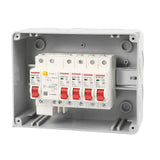 1 x RAW Customer Returns Fuse box surface-mounted IP65 sub-distribution surface-mounted distributor small distributor for damp rooms distribution box sub-distribution garages caravan consumer unit 4 ways  - RRP €46.99