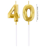 1 x RAW Customer Returns BBTO 40th Birthday Number Candles 3D Diamond Shape Cake Candles Number 40 Cake Topper Decoration for Birthday Wedding Anniversary Celebration Supply, Gold - RRP €7.09