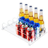 1 x RAW Customer Returns Accwork 38cm Refrigerator Organizer Drinks, Automatic Refrigerator Organizer Cans, Refrigerator Can Dispenser Organizer Cans Drinks for 15 Cans, 3 Rows 25 38cm  - RRP €21.99