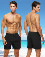 1 x Brand New Adorel Men s Swim Shorts Pocket Zipper Quick-drying Short Swimming Trunks Black 2XL - RRP €18.91