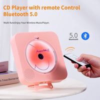 1 x RAW Customer Returns Yintiny Cute Pink CD Player with Bluetooth 5.0, Rechargeable Music Player for Home Decor, Portable Lovely Music Player, Remote Control, Support AUX in Cable and USB - RRP €39.98