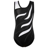 1 x RAW Customer Returns ZNYUNE Girls Gradient Leotard Sleeveless Children Gymnastics Leotard Classic B360 BlackWhite 16A - RRP €18.14