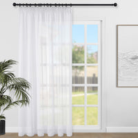 1 x RAW Customer Returns Topfinel curtains with ruffle tape curtains living room curtain white window curtains outdoor curtain transparent decoration balcony door bathroom 1 piece 228 x 228 cm - RRP €24.96