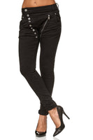 1 x RAW Customer Returns Elara women s jeans boyfriend baggy button placket Chunkyrayan C613K-15 F15 Black 40 L - RRP €34.95