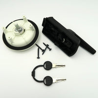 1 x RAW Customer Returns Entrance Lock for Camper, Caravan, Boat, Caravan, Camper, White Colour, Wheel to the Right - RRP €34.99