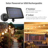 1 x RAW Customer Returns LE Solar Fairy Lights Bulbs Outdoor, 7.62M 25 LEDs G40 Outdoor Lighting, USB Rechargeable, 4 Mode Solar Fairy Lights for Garden, Wedding, Balcony, House, Christmas Decoration, Warm White - RRP €43.68