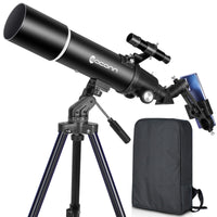 1 x RAW Customer Returns Telescopes for Adults Astronomy, 80mm Aperture 600mm Refractor Telescope for Kids, Beginners, BAK4 Compact and Portable Travel Telescope with Tripod, Carrying Case and Phone Adapter - RRP €131.09