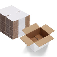 1 x RAW Customer Returns EYMPEU 20.3X15.3X10.2cm Cardboard Boxes with Lid for Package Shipping, 40 Pack, Kraft Paper Boxes for Gift or Packaging, White - RRP €29.99