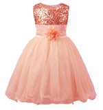 1 x RAW Customer Returns JerrisApparel Little Girl Sequin Flower Wedding Banquet Party Child Dress 8 Years, Orange  - RRP €24.99