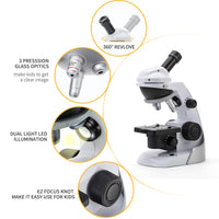 1 x RAW Customer Returns SWIFT SS30-8001 Kids Microscope, Beginner Microscope Kit with Universal Smartphone Adapter for Capturing Images, 3x Magnification 60x, 120x, 200x, Includes 42 Pieces of Accessories - RRP €69.99