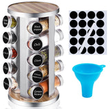 1 x RAW Customer Returns DEFWAY Spice Carousel Rotating Spice Rack Standing - Extendable Spice Rack with 20 spice jars without contents , label paper, writing pen and funnel - RRP €33.26