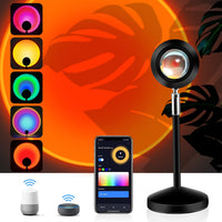 1 x RAW Customer Returns GreatPro Smart Sunset Light, WiFi Sunset Lamp 16million Color Compatible with Alexa Google Timer 180 Sunset Projection Lamp for Photography, Selfie, Living Room Decoration, APP Control - RRP €30.24