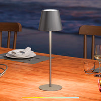 1 x RAW Customer Returns Postlucky Table Lamp Wireless Dimmable Touch LED Table Lamp Battery Warm White 2700K-4000K USB Rechargeable Battery Table Lamp Wireless IP54 Waterproof Table Lamp Outdoor for Garden Dining Table Gray  - RRP €39.99