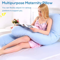 1 x RAW Customer Returns Labtec U-shaped pregnancy pillow, U-shaped full body pillow, nursing pillow, side sleeper pillow, body pillow, pillowcase is removable and washable 100 cotton  - RRP €24.76