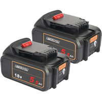 1 x RAW Customer Returns WTL 2 x DCB200 5.5A battery for Dewalt 18V 5500mAh, compatible with all machines - LED charge level indicator - DCB182, DCB184 - RRP €56.98