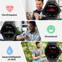 1 x RAW Customer Returns TOOBUR Smartwatch Men Alexa Built-in with Phone Function, 44mm Fitness Watch with Heart Rate Pedometer Sleep Monitoring Heart Rate Monitor IP68 Waterproof, Compatible Android iOS - RRP €39.99