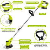 1 x RAW Customer Returns VOERJIA Cordless Lawn Trimmer With Battery, Brush Cutter Battery with 2x2000mAh Battery, 6X Metal Blade 10x Plastic Blades, Efficient Lawn Mower with Mulching Function and Lawn Edger - RRP €57.47