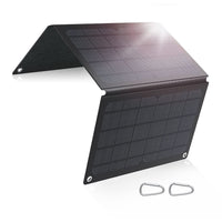 1 x RAW Customer Returns 40W Portable Solar Panel Charger, Foldable IP65 Waterproof Solar Panel with 3-Ports USB Type-C DC, Outdoor Solar Charger Compatible with Cell Phone, Portable Power Station, Camping and Garden - RRP €59.99