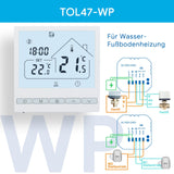 1 x RAW Customer Returns Beok Thermostat Heating Digital Programmable Thermostats Underfloor Heating Room Thermostat for Water Underfloor Heating Temperature Controller Wall Thermostat 230V 3A TOL47-WP - RRP €30.24