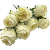 1 x RAW Customer Returns MIJOMA Artificial Rose Bouquet - Premium Quality, Table Decoration, 7 Flowers - 42cm light green  - RRP €18.35