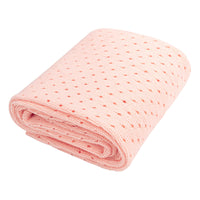 1 x Brand New FUNUPUP Blanket Cotton Baby Knitted Baby Blanket Soft Breathable Cotton Pink 100 x 75 cm  - RRP €16.37