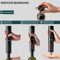 1 x RAW Customer Returns Corkscrew Wine 6-in-1 USB Electric Bottle Opener with Capsule Cutter, Pourer, Vacuum Pump, Cap and USB Cable - Electric Wine Opener for Wine Lovers - RRP €26.99