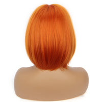 1 x RAW Customer Returns Natural Short Bob Auburn Wigs for Women Straight Straight Wigs Colorful with Bangs Daily Use Synthetic Hair Fashion Wig - RRP €19.88