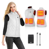 1 x RAW Customer Returns Kintiwe Heated Vest Women, Heated Vest with Power Bank, Heated Vest Heated Jacket Heated Jacket Heated Vest with 5 Heating Zones for Outdoor - RRP €99.99