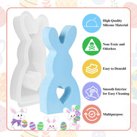 18 x Brand New Easter Rabbit Silicone Molds Casting Moulds, Pack of 2 3D Silicone Mold Rabbit, Easter Bunny Silicone Mold for Plaster Easter Rabbit Baking Mold for Plaster Soy Wax Candles Home Decoration - RRP €367.2