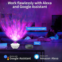 1 x RAW Customer Returns LED Smart Starry Sky Projector, WiFi Galaxy Night Light RGB Dimming, Star Projector Lamp with Alexa Google Assistant, Decorative Light with Bluetooth Speaker for Adults Children New Year Gifts - RRP €32.76