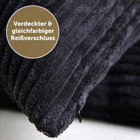 1 x RAW Customer Returns Blumtal set of 2 cushion covers 60 x 60 cm black - corduroy cushion cover with hidden zipper, soft corduroy cushion covers - for decorative cushions, upholstery, sofa cushions, decorative cushions and couch cushions - RRP €19.15