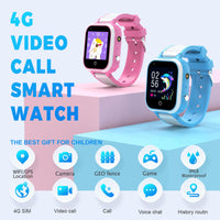 1 x RAW Customer Returns Kesasohe 4G Smartwatch Children with GPS and Phone, HD Video Call Family Chat SOS IP68 Game Camera Alarm Clock Stopwatch Class Mode, Children s Watch for Gungen Girls, Blue-4G - RRP €69.79