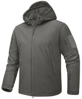 1 x RAW Customer Returns TACVASEN Men s Windproof Waterproof Camping Softshell Jacket Hiking Jacket Lightweight Autumn with Zipper Pocket, Gray, M - RRP €43.25