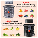 1 x RAW Customer Returns Juicer-AOBOSI 250W Slow Juicer-Juicer vegetables and fruit with 1.2L capacity-Juicer with 103MM filling shaft and 8-stage auger. Juicer with 2 without metal filters 2 patents, black - RRP €110.92