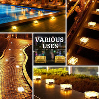 1 x RAW Customer Returns MAGIC SELECT 2 pieces 7cm LED glass brick solar light. Solar floor lights glass paving stones path lighting solar lamps. Outdoor decoration lights for garden, balcony and terrace swimming pool - RRP €24.95