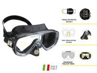 1 x RAW Customer Returns Cressi, Onda Mare Combo Set Diving Mask and Snorkel Mexico Unisex Adult, Black, One size - RRP €26.5