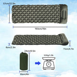 1 x RAW Customer Returns Karvipark camping sleeping pad with pillow, ultralight air mattress camping small pack size, sleeping mat waterproof for camping, outdoor, travel, hiking, beach army green  - RRP €25.99