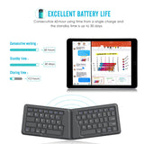 1 x RAW Customer Returns MoKo Universal Folding Keyboard, Ultra Thin Rechargeable Portable Wireless Bluetooth Keyboard, US International Version, for iOS, Android and Windows Smartphones, Gray - RRP €32.45