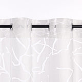 1 x RAW Customer Returns Yujiao Mao Branches Semi-transparent Window Curtains Country House Kitchen Curtain Bistro Curtain White with Eyelets HxW 60x120cm - RRP €19.15