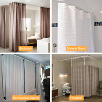 1 x RAW Customer Returns Flexible ceiling curtain rail 3-meter curved curtain rail with silent rollers bendable bracket for shower bay RV room divider - RRP €21.99