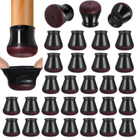 1 x RAW Customer Returns Pack of 32 chair leg caps black, silicone chair leg protectors round, protective caps for chair legs with wrapped felt, felt glides for chairs Fit 20.1-30mm  - RRP €20.99