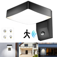 1 x RAW Customer Returns Tisey Modern Outdoor Wall Lights with Motion Sensor, 20W Square Lampshade, 2200lm, IP54 Waterproof, 3000K, Outside Lamp for Garden, Porch, Front Door Energy Class F  - RRP €38.9