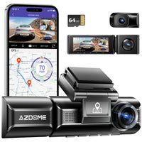 1 x RAW Customer Returns AZDOME 3 Lens Dashcam 1440P 1080P 1080P Car Camera with WiFi, GPS, 4K Front Camera, Super Night Vision, Parking Monitoring, Loop Recording, WDR, G Sensor, 3.19 Inch IPS Screen for Taxis M550  - RRP €151.25