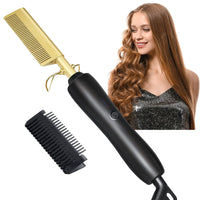 1 x RAW Customer Returns Hair straightener brush, straightener curls and straightening 2 in 1, straightening brush with ionic technology, ceramic coating - technology hair straightener for wet and dry hair 30S fast heating - RRP €18.0