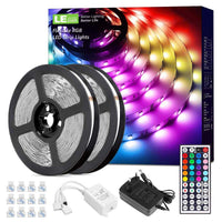 1 x RAW Customer Returns Lepro LED Strip 10M 2x5M RGB Set, 5050 SMD 300 LEDs Strip, 12V, LED Tape Self-Adhesive, Flexible Light Strip, Light Chain IP20, LED Strip Chain Dimmable, Power Supply and Controller Included - RRP €28.99