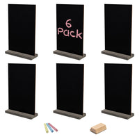 1 x RAW Customer Returns Belle Vous Mini Blackboard Chalkboard Stand Pack of 6 - 15 x 22 cm Small Boards for Writing Double-Sided Table Stand Wooden Stand - Stand Blackboard for Weddings, Birthdays, Food Buffet Signs - RRP €20.17